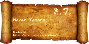Marer Tamara névjegykártya